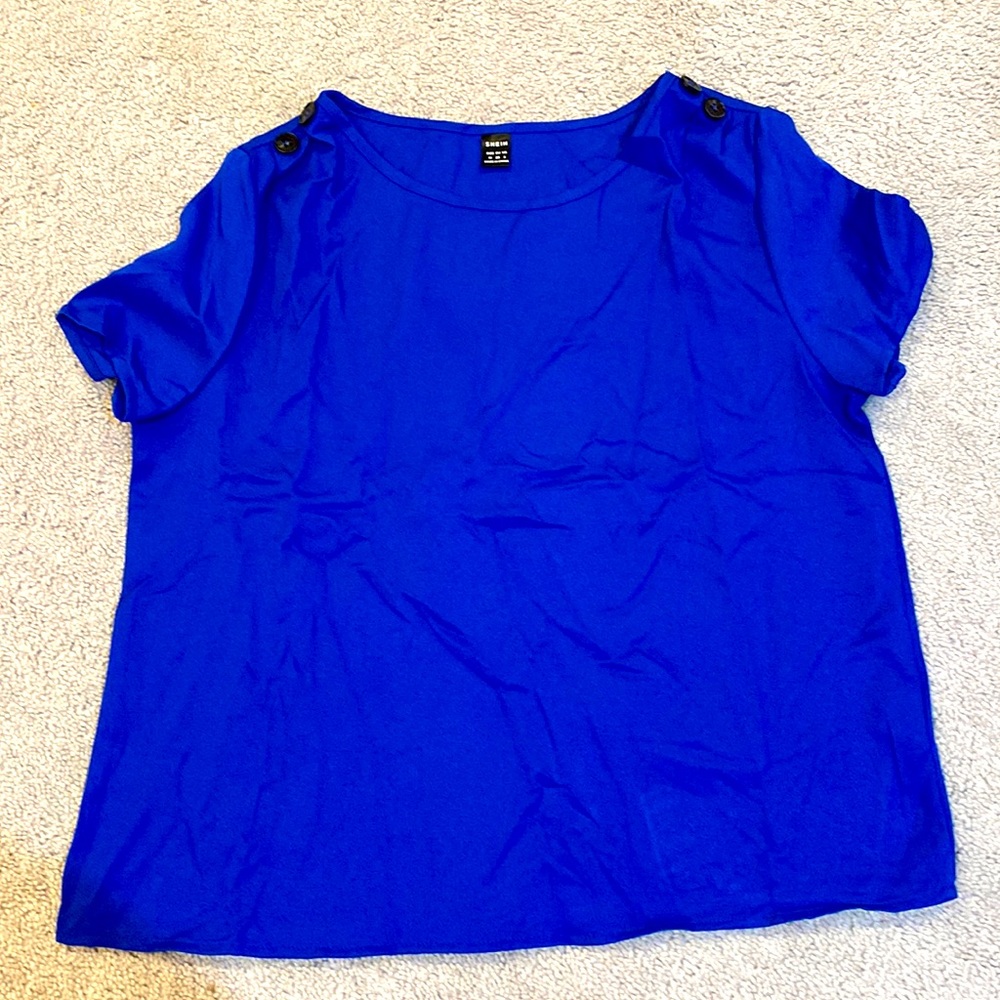 Royal Blue Button Tee